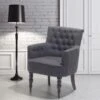 Fauteuil Tapissé En Tissu Gris Foncé ALESUND -Deco.fr Soldes Boutique fauteuil 11710261