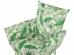 Fauteuil En Tissu à Motif Feuilles Vert Et Blanc RIBE -Deco.fr Soldes Boutique fauteuil 11710549