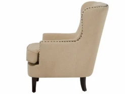 Fauteuil Style Chesterfield En Tissu Beige VIBORG II -Deco.fr Soldes Boutique fauteuil 11710563