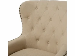 Fauteuil Style Chesterfield En Tissu Beige VIBORG II -Deco.fr Soldes Boutique fauteuil 11710567