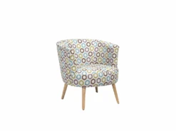 Fauteuil Club En Tissu Multicolore Motif Géométrique ODENZEN -Deco.fr Soldes Boutique fauteuil 12053769