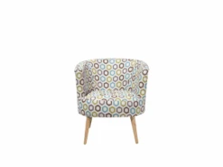 Fauteuil Club En Tissu Multicolore Motif Géométrique ODENZEN -Deco.fr Soldes Boutique fauteuil 12053773