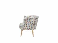Fauteuil Club En Tissu Multicolore Motif Géométrique ODENZEN -Deco.fr Soldes Boutique fauteuil 12053775