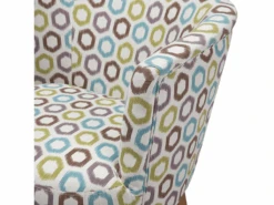 Fauteuil Club En Tissu Multicolore Motif Géométrique ODENZEN -Deco.fr Soldes Boutique fauteuil 12053785
