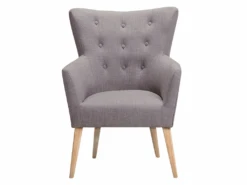 Fauteuil De Salon En Tissu Gris ANGEN -Deco.fr Soldes Boutique fauteuil 12110689