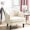 Fauteuil En Tissu Tapissé Beige ELVERUM -Deco.fr Soldes Boutique fauteuil 12158043 1