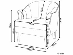 Fauteuil En Tissu Tapissé Beige ELVERUM -Deco.fr Soldes Boutique fauteuil 12158047 1