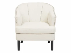Fauteuil En Tissu Tapissé Beige ELVERUM -Deco.fr Soldes Boutique fauteuil 12158049 1