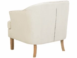 Fauteuil En Tissu Tapissé Beige ELVERUM -Deco.fr Soldes Boutique fauteuil 12158053 1