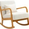 Rocking Chair En Bois Massif Et Bouclettes Blanches 20 Rocking Chair En Bois Massif Et Bouclettes Blanches -Deco.fr Soldes Boutique fauteuil 12215901