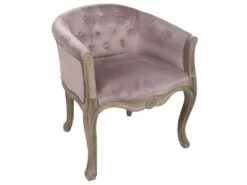 Fauteuil En Bois Rembourré 61x61x71 Cm