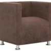 Fauteuil Chaise Siège Lounge Design Club Sofa Salon Cube Marron Polyester 1102268 -Deco.fr Soldes Boutique fauteuil 12349839