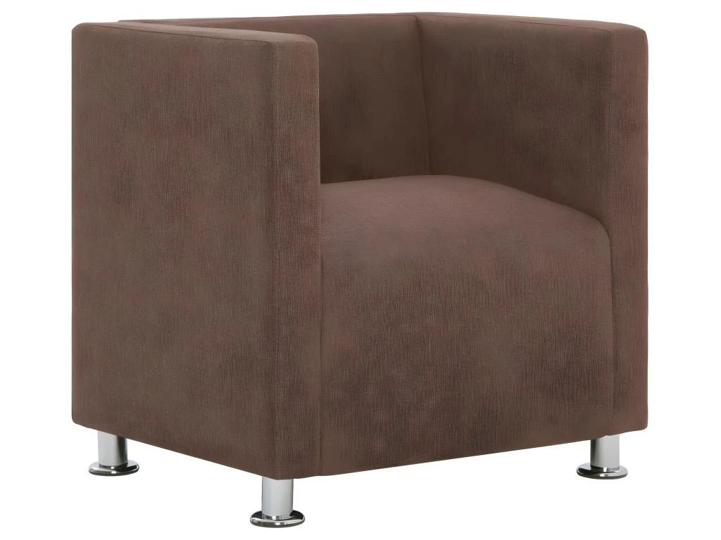 Fauteuil Chaise Siège Lounge Design Club Sofa Salon Cube Marron Polyester 1102268 1 Fauteuil Chaise Siège Lounge Design Club Sofa Salon Cube Marron Polyester 1102268