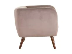 MARVEL - Fauteuil Club Velours Taupe Pieds Bois -Deco.fr Soldes Boutique fauteuil 12402109
