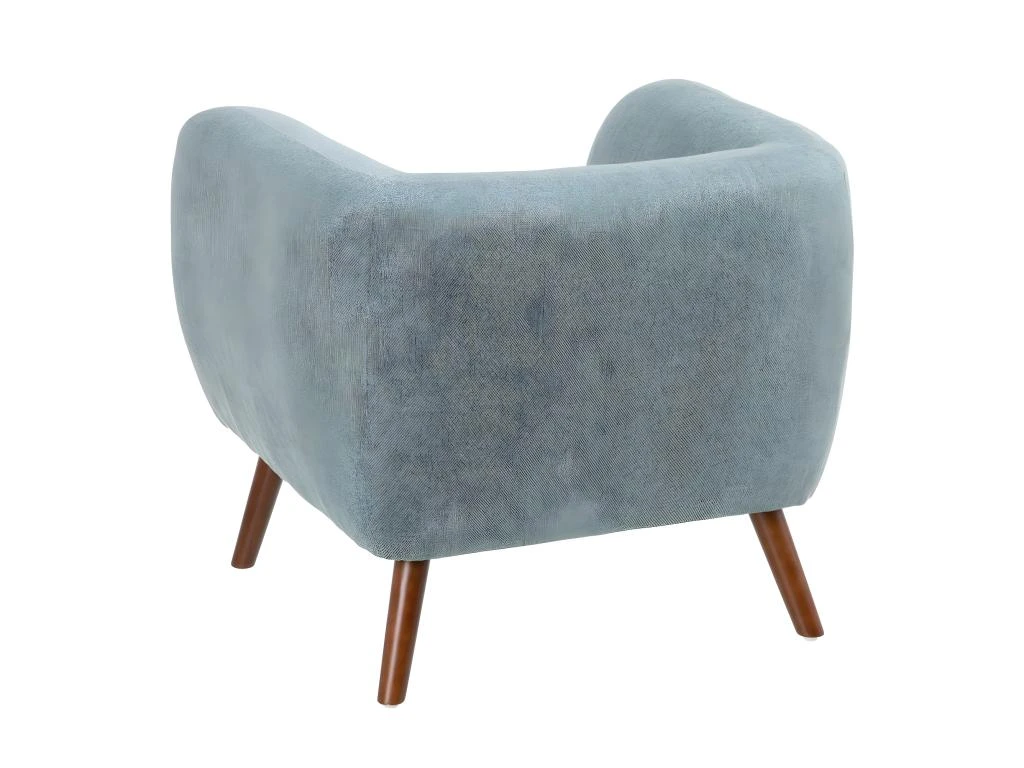 MARVEL - Fauteuil Club Tissu Bleu Clair Pieds Bois 4 MARVEL - Fauteuil Club Tissu Bleu Clair Pieds Bois – Image 4
