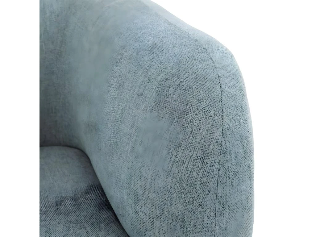 MARVEL - Fauteuil Club Tissu Bleu Clair Pieds Bois 5 MARVEL - Fauteuil Club Tissu Bleu Clair Pieds Bois – Image 5