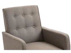 Fauteuil à Bascule Rocking Chair Design Moderne Dossier Capitonné En Tissu Pieds En Bois Tissu Taupe FAL101539 -Deco.fr Soldes Boutique fauteuil 12443949