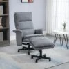 Fauteuil De Massage Avec Repose-pied - Style Néo-rétro - Châssis Acier Noir Aspect Lin Gris 3 Fauteuil De Massage Avec Repose-pied - Style Néo-rétro - Châssis Acier Noir Aspect Lin Gris -Deco.fr Soldes Boutique fauteuil 12462161