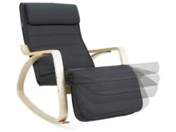 Fauteuil à Bascule Avec Accoudoirs Et Repose-pieds 5 Positions - L55 X H91 Cm -Deco.fr Soldes Boutique fauteuil 12561715