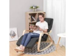 Fauteuil à Bascule Avec Accoudoirs Et Repose-pieds 5 Positions - L55 X H91 Cm -Deco.fr Soldes Boutique fauteuil 12561717