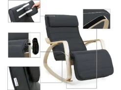 Fauteuil à Bascule Avec Accoudoirs Et Repose-pieds 5 Positions - L55 X H91 Cm -Deco.fr Soldes Boutique fauteuil 12561721