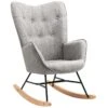 Fauteuil à Bascule Style Rocking Chair - Style Scandinave - Tissu Gris Clair - Pieds En Véritable Bois De Hêtre - 68x 85x96cm , Gris Tissu 15 Fauteuil à Bascule Style Rocking Chair - Style Scandinave - Tissu Gris Clair - Pieds En Véritable Bois De Hêtre - 68x 85x96cm , Gris Tissu -Deco.fr Soldes Boutique fauteuil 12704243