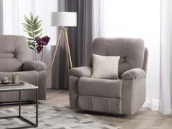 Fauteuil Inclinable En Tissu Beige Taupe BERGEN