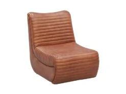 Fauteuil Bas En Cuir De Buffle Marron