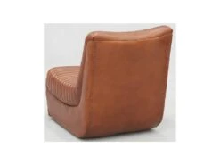 Fauteuil Bas En Cuir De Buffle Marron -Deco.fr Soldes Boutique fauteuil 12898413