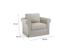 ROY Fauteuil Tissu Beige - L 92 X P 84 X H 81 Cm -Deco.fr Soldes Boutique fauteuil 12982043