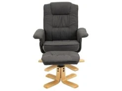 Fauteuil De Relaxation CHARLY Avec Repose-pieds Siège Pivotant Dossier Inclinable Assise Rembourrée Relax, En Tissu Gris Anthracite 9 Fauteuil De Relaxation CHARLY Avec Repose-pieds Siège Pivotant Dossier Inclinable Assise Rembourrée Relax, En Tissu Gris Anthracite -Deco.fr Soldes Boutique fauteuil 13048829