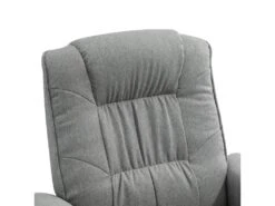 Fauteuil De Relaxation CHARLY Repose-pieds Siège Pivotant Dossier Inclinable Assise Rembourrée Relax, En Tissu Gris Et Pieds Noirs -Deco.fr Soldes Boutique fauteuil 13048879