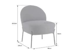 Fauteuil En Tissu Boucle Gris HELMI - HAPPY GARDEN -Deco.fr Soldes Boutique fauteuil 13082989