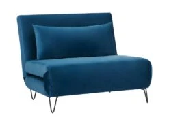 Joe Harper - Fauteuil Convertible En Velours - Couleur - Bleu Foncé -Deco.fr Soldes Boutique fauteuil 13288483