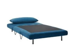 Joe Harper - Fauteuil Convertible En Velours - Couleur - Bleu Foncé -Deco.fr Soldes Boutique fauteuil 13288485