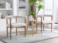 Fauteuil En Tissu Bouclette Crème JASMINA -Deco.fr Soldes Boutique fauteuil 13295789