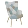 DAMAS - Fauteuil Motif Patchwork Bleu Et Gris 14 DAMAS - Fauteuil Motif Patchwork Bleu Et Gris -Deco.fr Soldes Boutique fauteuil 13381671