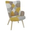 DAMAS - Fauteuil Motif Patchwork Jaune Taupe Et Gris 20 DAMAS - Fauteuil Motif Patchwork Jaune Taupe Et Gris -Deco.fr Soldes Boutique fauteuil 13381681