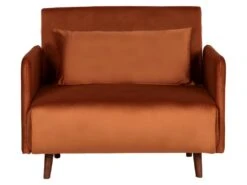 Belushi - Fauteuil Convertible En Velours - Couleur - Rouille 13 Belushi - Fauteuil Convertible En Velours - Couleur - Rouille -Deco.fr Soldes Boutique fauteuil 13390577
