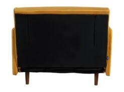 Belushi - Fauteuil Convertible En Velours - Couleur - Jaune Moutarde -Deco.fr Soldes Boutique fauteuil 13390599