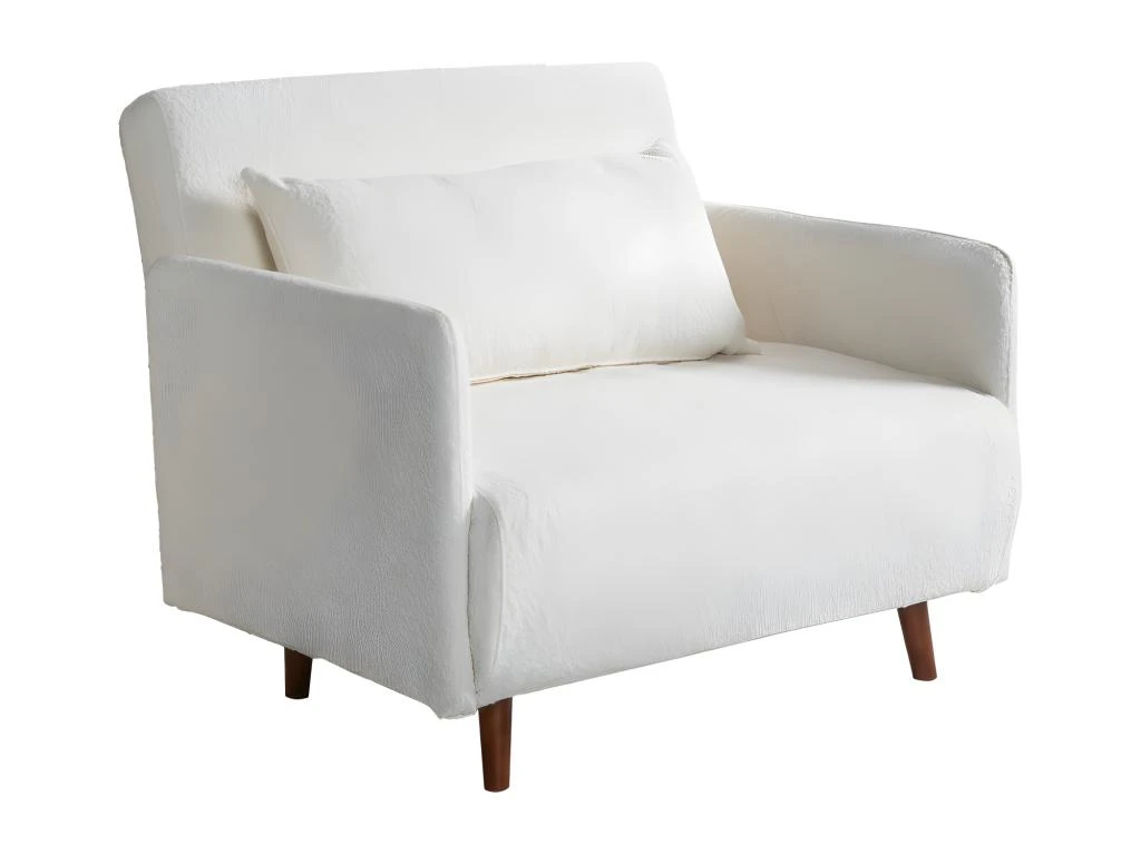 Belushi - Fauteuil Convertible En Tissu Bouclette - Couleur - Ecru 1 Belushi - Fauteuil Convertible En Tissu Bouclette - Couleur - Ecru