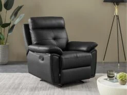 Fauteuil Relax En Cuir Noir VINETA -Deco.fr Soldes Boutique fauteuil 13484573