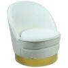 Fauteuil Arrondi Aristy Simili Blanc -Deco.fr Soldes Boutique fauteuil 13690965