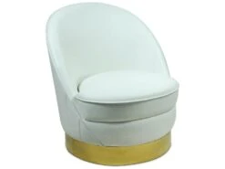 Fauteuil Arrondi Aristy Simili Blanc