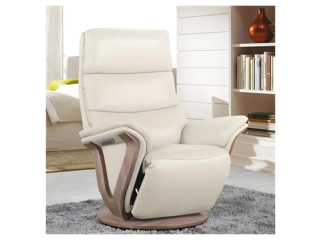 Fauteuil De Relaxation électrique Cuir Mastic - FRUITY 2 Fauteuil De Relaxation électrique Cuir Mastic - FRUITY – Image 2