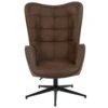URBAN MEUBLE Fauteuil Vintage Chaise Pivotant Pour Bureau Salon Chambre Avec Un Revêtement En Tissu Des Accoudoirs Rembourés, Métal, Marron, 70*80*100CM -Deco.fr Soldes Boutique fauteuil 14021569