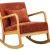 Rocking Chair En Bois Massif Et Tissu Terracotta 16 Rocking Chair En Bois Massif Et Tissu Terracotta -Deco.fr Soldes Boutique fauteuil 14209949