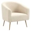 Fauteuil De Salon En Métal Et Bouclettes Blanches -Deco.fr Soldes Boutique fauteuil 14210167