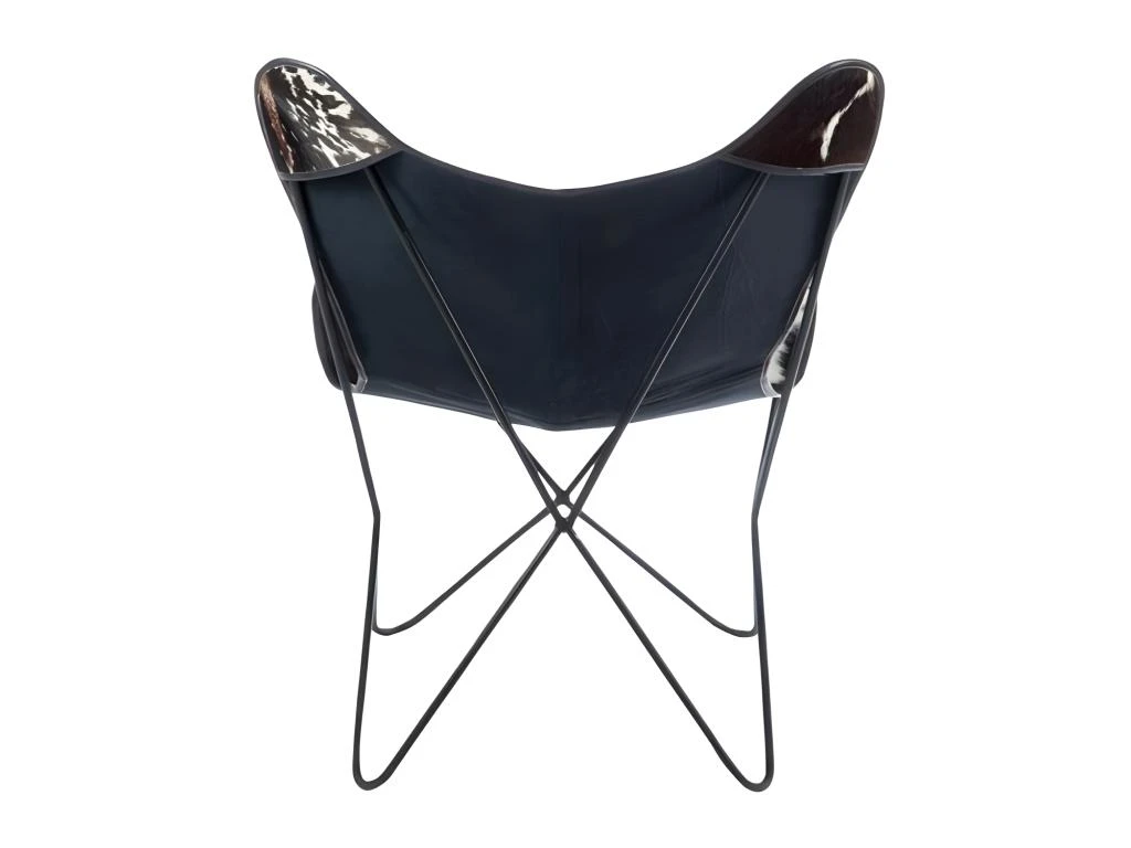 Fauteuil Design Peau De Vache "Papillon" 92cm Noir & Blanc 5 Fauteuil Design Peau De Vache "Papillon" 92cm Noir & Blanc – Image 5