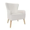 Chaise D'appoint Rembourrée En Tissu Blanc